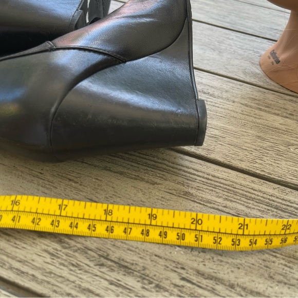 Stuart Weitzman Black Over the Knee Wedge Boots Womens Size 7 - Picture 9 of 12